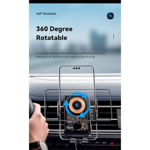 Автомобільний тримач ESSAGER Junyi 15W Wireless Phone Holder for Car (Air Outlet Type) (EZJWX-JY01-Z) 315750 фото