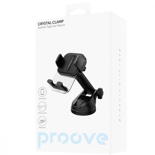 Автомобільний тримач Proove Crystal Clamp Suction Type Car Mount (CHCS00000001) Black 287058 фото