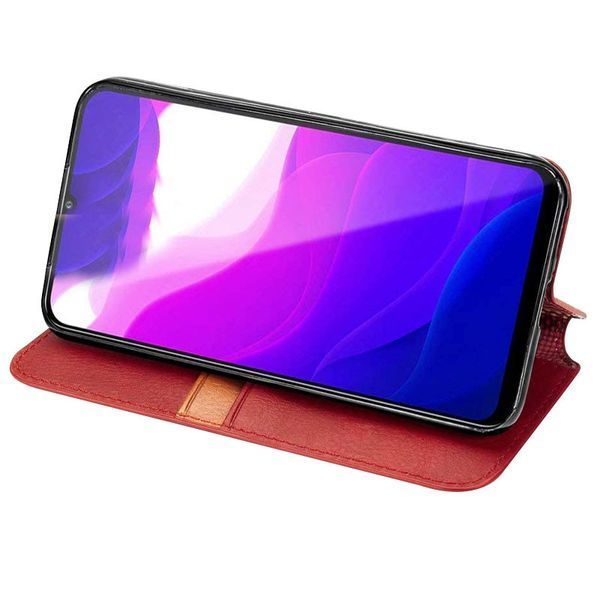Шкіряний чохол книжка GETMAN Cubic (PU) для Xiaomi Redmi Note 9s / Note 9 Pro / Note 9 Pro Max Червоний 200426 фото
