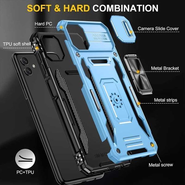 Ударостійкий чохол Camshield Army Ring для Samsung Galaxy A05 Блакитний / Light Blue 283623 фото