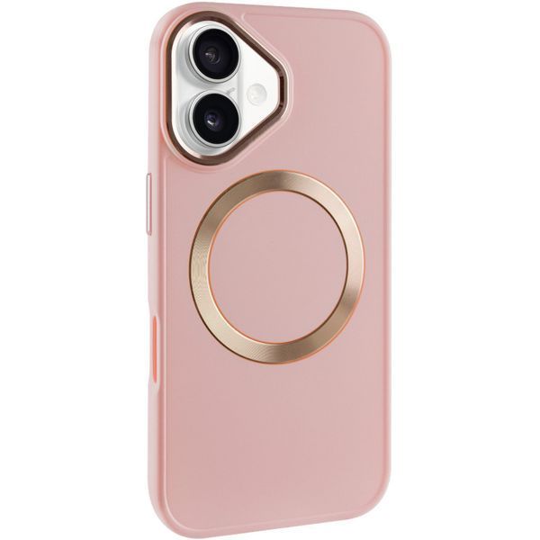 TPU чохол Bonbon Metal Style with MagSafe для Apple iPhone 16 (6.1") Рожевий / Light Pink 322897 фото