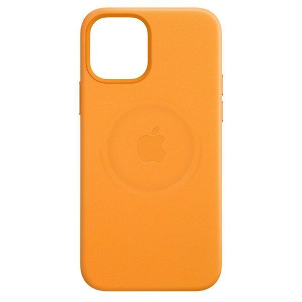 Чохол-накладка Apple iPhone 12 Pro Max Leather Case with MagSafe - (MHKH3) California Poppy 282571 фото