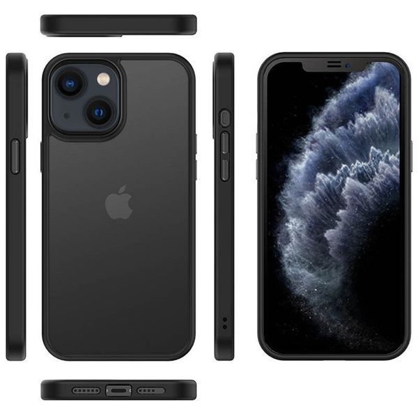 TPU+PC чохол Metal Buttons для Apple iPhone 13 (6.1") Чорний 217612 фото