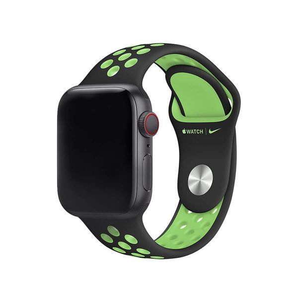 Ремінець Apple Watch Nike Sport Band 40mm/38mm Black / Lime Blast (MXQW2) 264924 фото