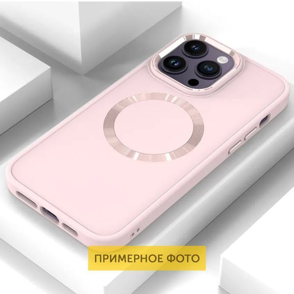 TPU чохол Bonbon Metal Style with MagSafe для Apple iPhone 16 (6.1") Рожевий / Light Pink 322897 фото