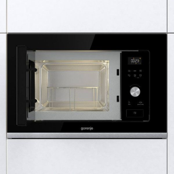 Мікрохвильова піч Gorenje вбудовувана, 20л, електр. управл., 800Вт, гриль, дисплей, чорний (BMX201AG1BG) 373751 фото