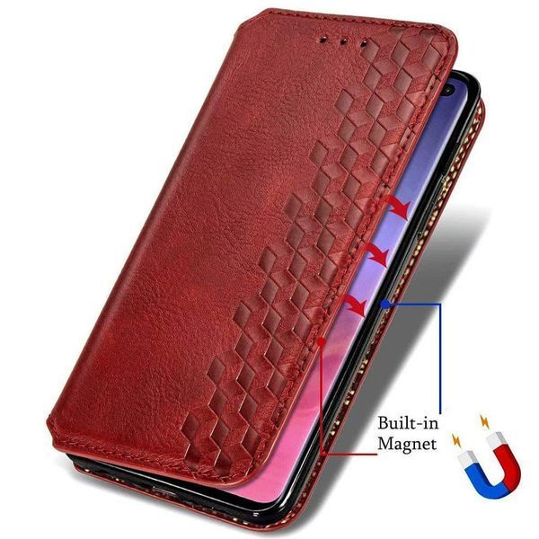 Шкіряний чохол книжка GETMAN Cubic (PU) для Xiaomi Redmi Note 9s / Note 9 Pro / Note 9 Pro Max Червоний 200426 фото