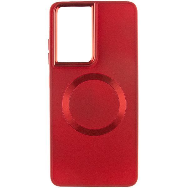 TPU чохол Bonbon Metal Style with MagSafe для Samsung Galaxy S24 Ultra Червоний / Red 283974 фото