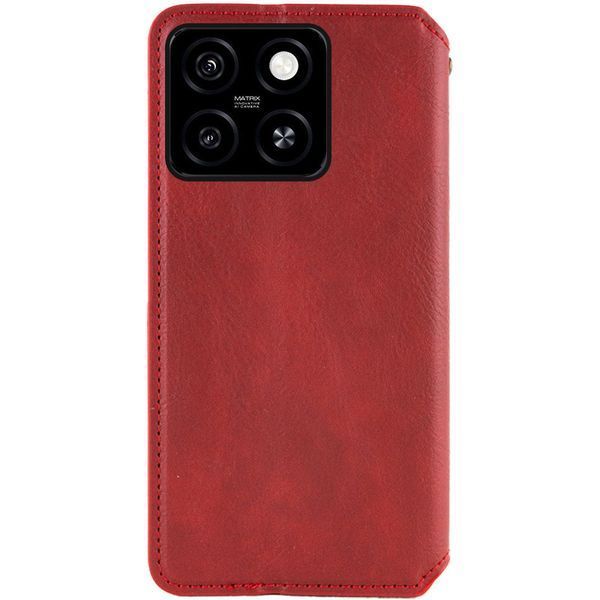 Шкіряний чохол-книжка GETMAN Cubic (PU) для Motorola Moto G75 5G Червоний 358688 фото