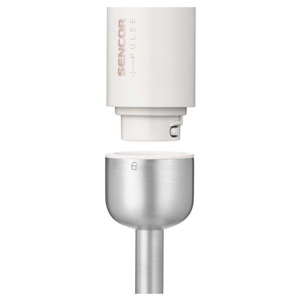 Блендер Sencor заглибний Pulse, 180Вт, 4в1, чаша-700мл, безпровідний, USB-C, капучинатор, біло-рожевий (SHB9130WH) 383095 фото