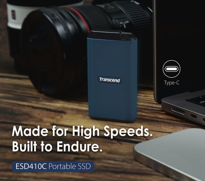 ssd зовнішній TRANSCEND 2TB ESD410C, USB 20Gbps, Type C (TS2TESD410C) комп'ютерний запам'ятовувальний пристрій 323486 фото