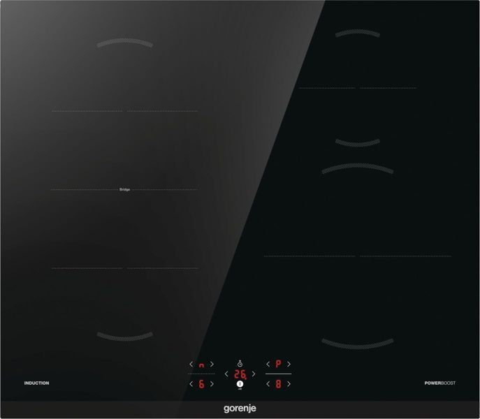 Варильна поверхня Gorenje індукційна, 60см, Bridge, TouchControl, чорний (GI6421BC) 368034 фото
