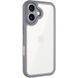 TPU чохол Transparent + Colour 1,5mm для Apple iPhone 16 (6.1") Grey 346577 фото 1