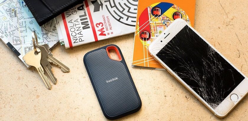 Портативний SSD SanDisk 1TB USB 3.2 Gen 2 Type-C E61 R1050/W1000MB/s IP55 (SDSSDE61-1T00-G25) 375011 фото