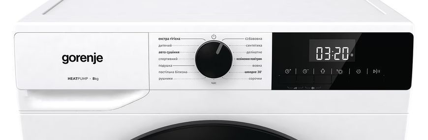 Сушильна машина Gorenje конденсаційна, 8кг, А++, 60см, дисплей, білий (DHNE82) 375103 фото