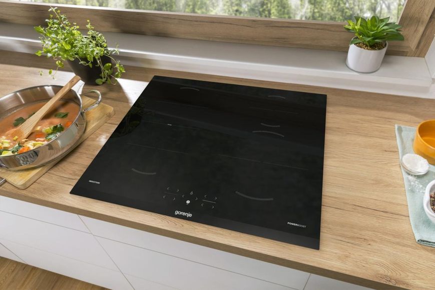 Варильна поверхня Gorenje індукційна, 60см, Bridge, TouchControl, чорний (GI6421BC) 368034 фото