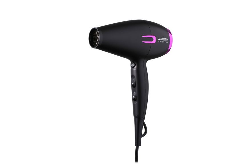 Фен Ardesto Violet PRO HD-Y221PRO ,1750-2100Вт, 2 швидкості, 3темп.режими,дифузор, чорний 369810 фото
