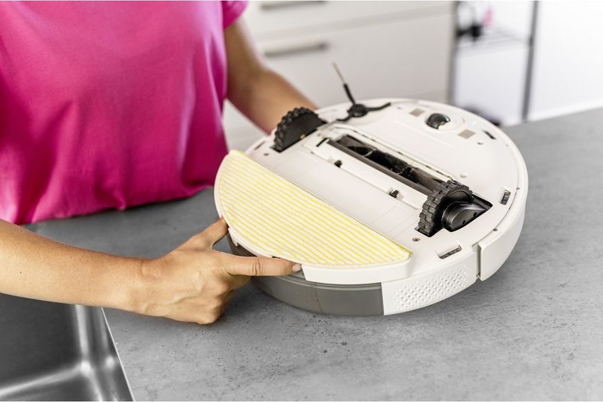 Робот-пилосос Karcher RCV 5, h=9.7см, вологе прибирання, конт пил -0.330л, вода -0.240л, автон. робота до 120хв, білий (1.269-640.0) 373526 фото