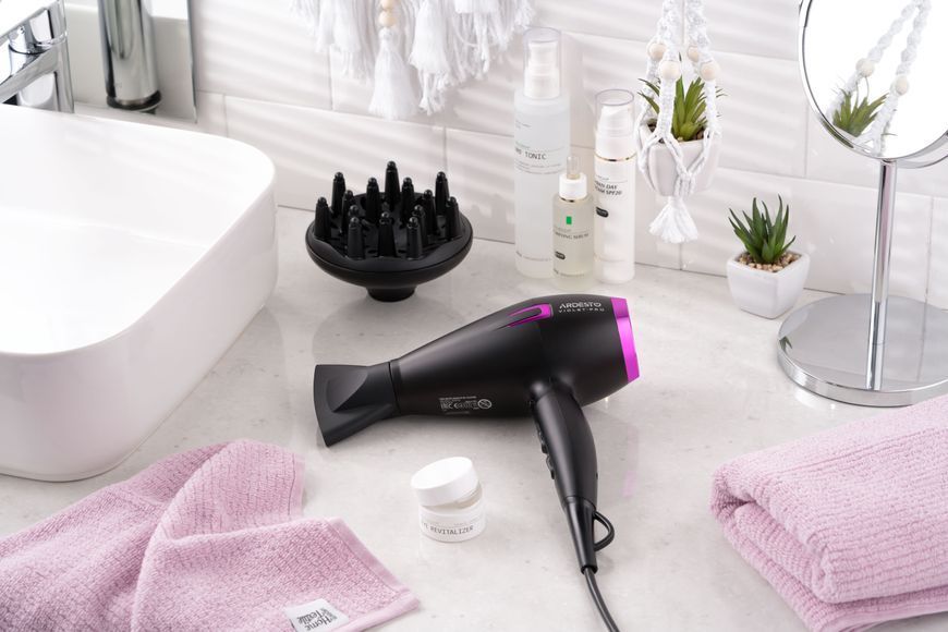 Фен Ardesto Violet PRO HD-Y221PRO ,1750-2100Вт, 2 швидкості, 3темп.режими,дифузор, чорний 369810 фото