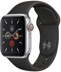 Смарт-годинник Apple Watch Series 5 40mm GPS + LTE Aluminum Space Gray Case Black Sport Band (MWWQ2/MWX32) 136888 фото