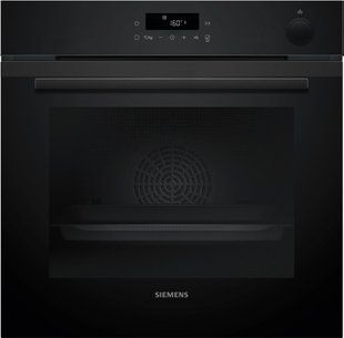 Духова шафа Siemens електрична, 71л, A+, пара, дисплей, конвекція, телескопічні напрямні, чорний (HR232GEB3) 370484 фото