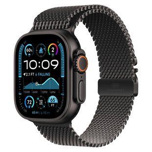 Ремінець Apple Watch Milanese Loop Black Titanium 44/45/46/49mm - Medium (MXKG3) 325339 фото