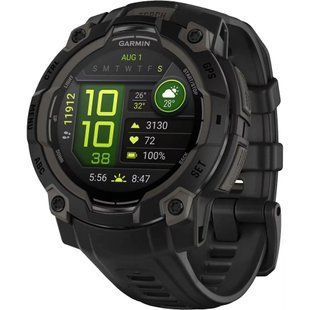 Смарт-годинник Garmin Instinct 3 50mm Solar Black with Charcoal Band (010-02935-00) 354171 фото