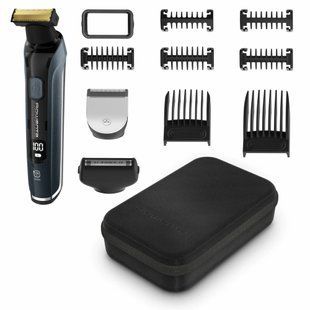 Тример Rowenta Forever Sharp Ultimate, для бороди, вусів, акум., насадок-10, 120 хв. використання, дисплей, сталь, синій (TN6204E0) 370270 фото