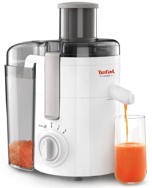 Соковитискач Tefal Frutelia + відцентрований 350Вт, чаша-0.95л, жмих-0.5л, пластик, біло-сірий (ZE370138) 370692 фото