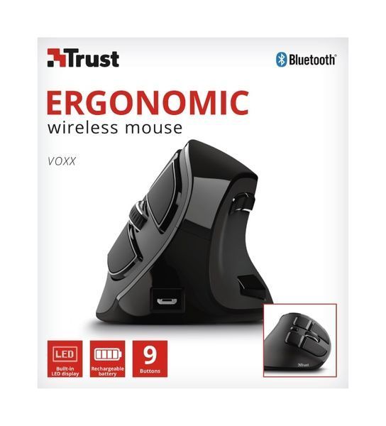Миша Trust Voxx Rechargeable Ergonomic, WL, чорний (23731_TRUST) 363711 фото