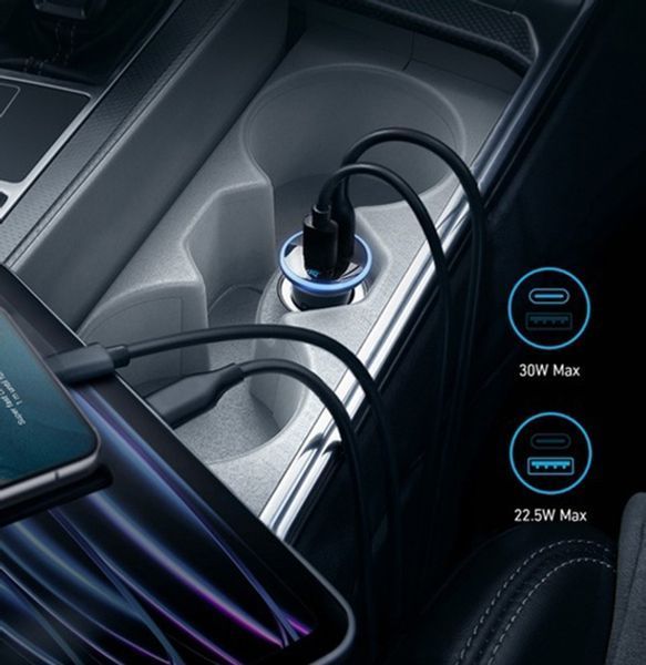 авто зарядка ANKER PowerDrive 323 &ndash; 30W PD + 22.5W USB-A (Чорний) 324873 фото