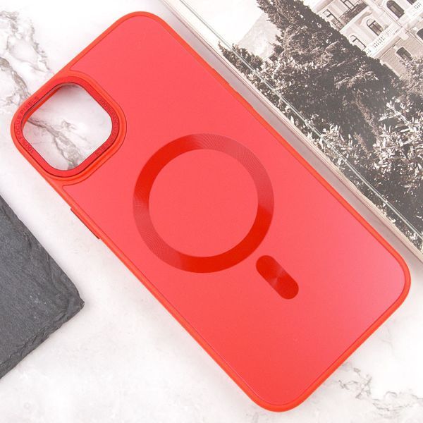 Чохол TPU+Glass Sapphire Midnight Open Camera with MagSafe для Apple iPhone 15 Plus (6.7") Червоний / Red 277428 фото
