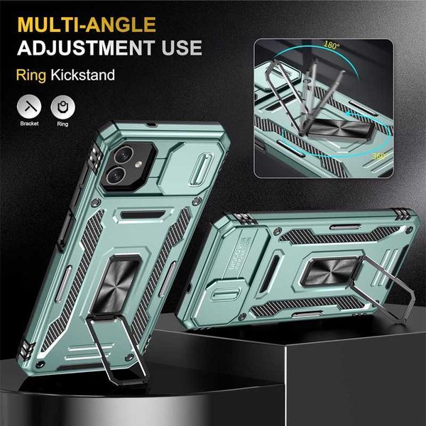 Ударостійкий чохол Camshield Army Ring для Samsung Galaxy A05 Зелений / Light Green 283624 фото