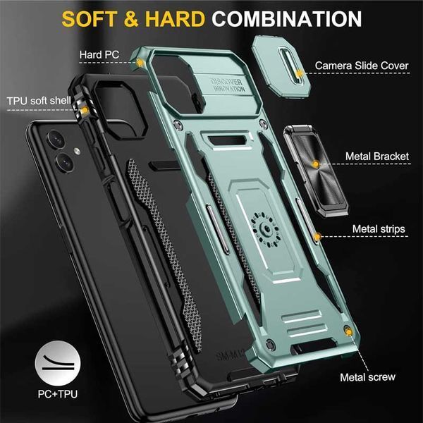 Ударостійкий чохол Camshield Army Ring для Samsung Galaxy A05 Зелений / Light Green 283624 фото
