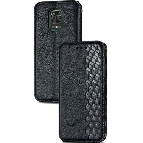 Шкіряний чохол книжка GETMAN Cubic (PU) для Xiaomi Redmi Note 9s / Note 9 Pro / Note 9 Pro Max Чорний 200428 фото