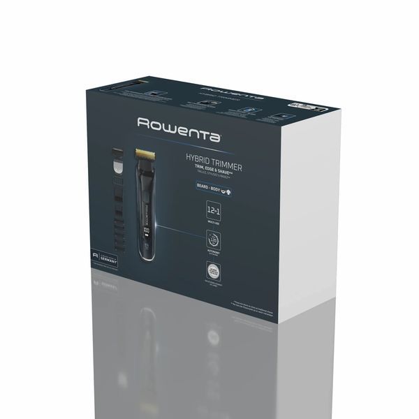 Тример Rowenta Forever Sharp Ultimate, для бороди, вусів, акум., насадок-10, 120 хв. використання, дисплей, сталь, синій (TN6204E0) 370270 фото
