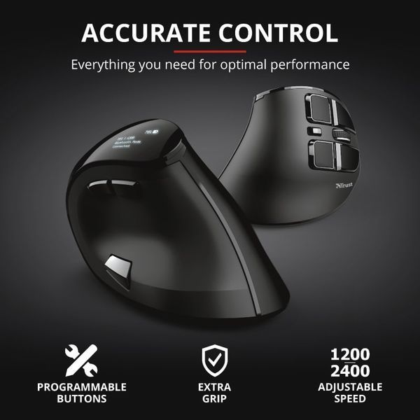 Миша Trust Voxx Rechargeable Ergonomic, WL, чорний (23731_TRUST) 363711 фото