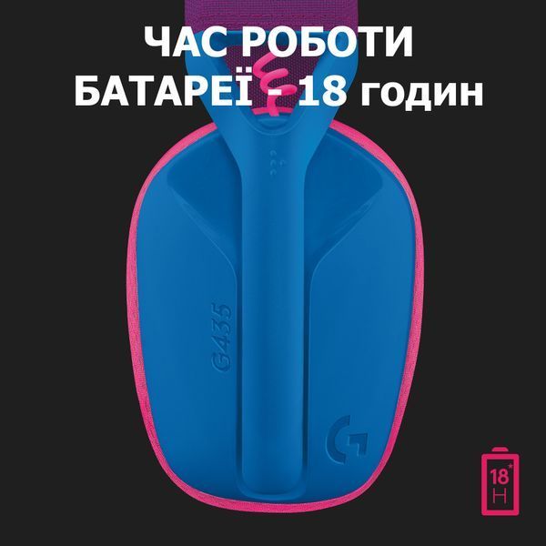 гарнітура LOGITECH G435 LIGHTSPEED Wireless Gaming - BLUE (981-001062) 306597 фото
