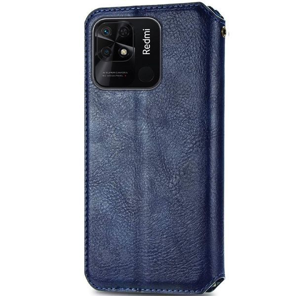 Шкіряний чохол книжка GETMAN Cubic (PU) для Xiaomi Redmi 10C Синій 255900 фото