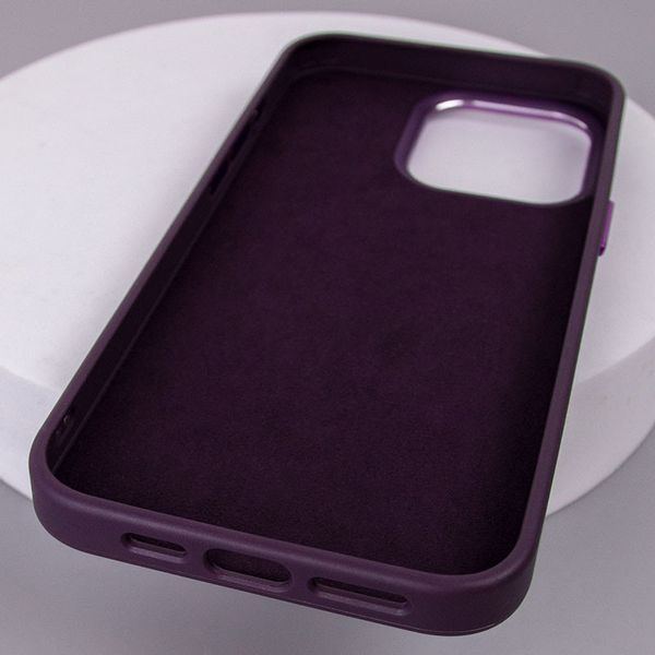 Шкіряний чохол Bonbon Leather Metal Style with MagSafe для Apple iPhone 12 Pro Max (6.7") Фіолетовий / Dark Purple 276579 фото