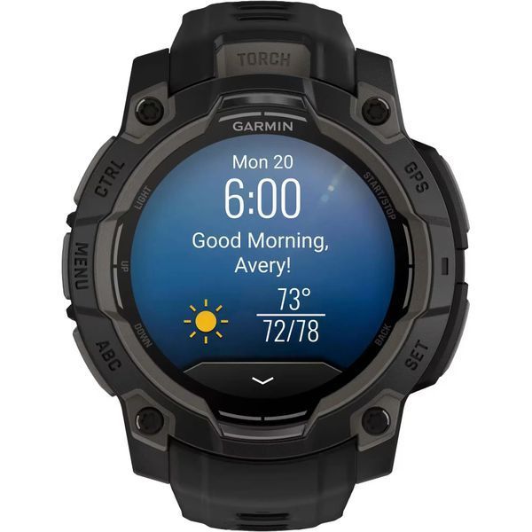Смарт-годинник Garmin Instinct 3 50mm Solar Black with Charcoal Band (010-02935-00) 354171 фото