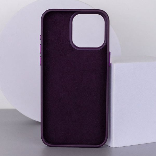 Шкіряний чохол Bonbon Leather Metal Style with MagSafe для Apple iPhone 12 Pro Max (6.7") Фіолетовий / Dark Purple 276579 фото