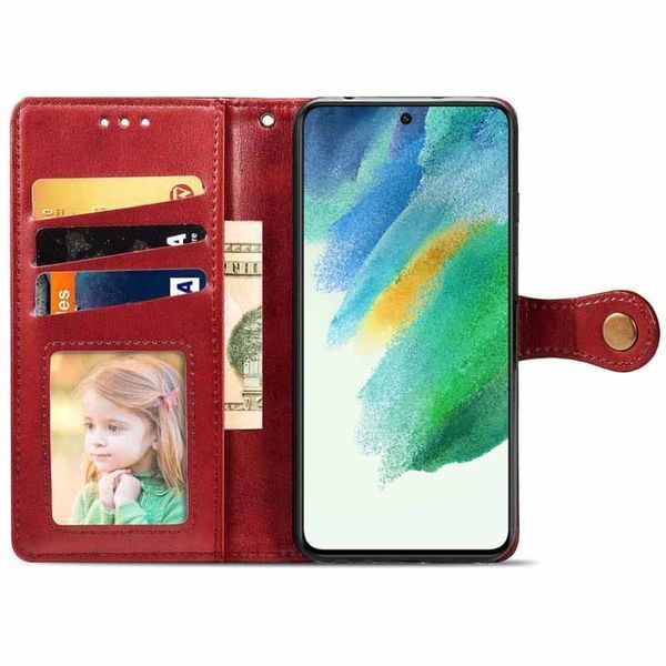 Шкіряний чохол книжка GETMAN Gallant (PU) для Samsung Galaxy S24 Червоний 284399 фото