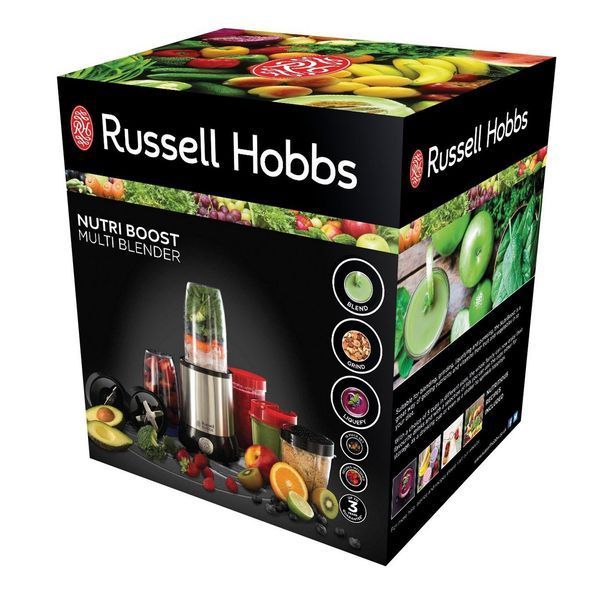 Блендер Russell Hobbs стаціонарний Nutri Boost 700Вт, чаша-700мл, чопер 300мл, чорно-сріблястий (23180-56) 384513 фото