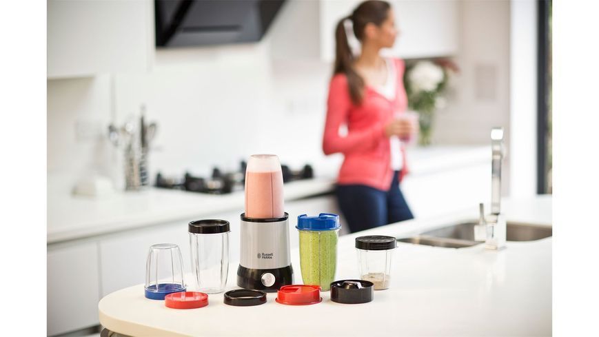 Блендер Russell Hobbs стаціонарний Nutri Boost 700Вт, чаша-700мл, чопер 300мл, чорно-сріблястий (23180-56) 384513 фото