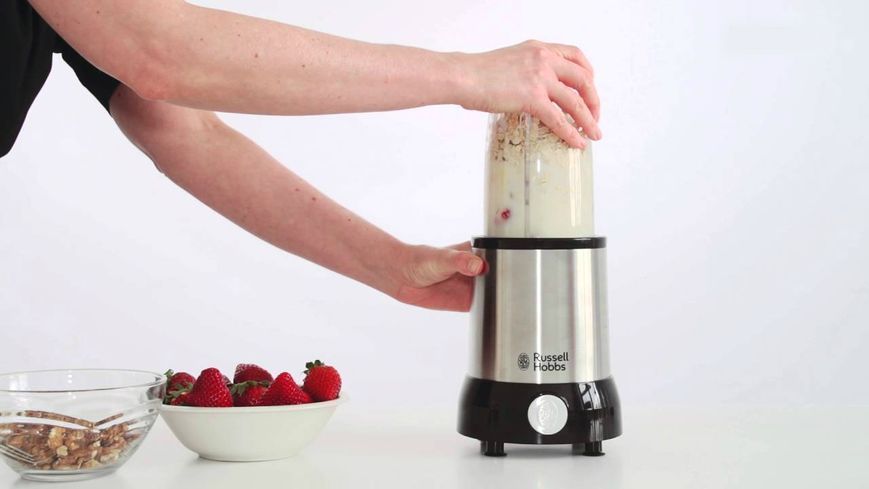Блендер Russell Hobbs стаціонарний Nutri Boost 700Вт, чаша-700мл, чопер 300мл, чорно-сріблястий (23180-56) 384513 фото