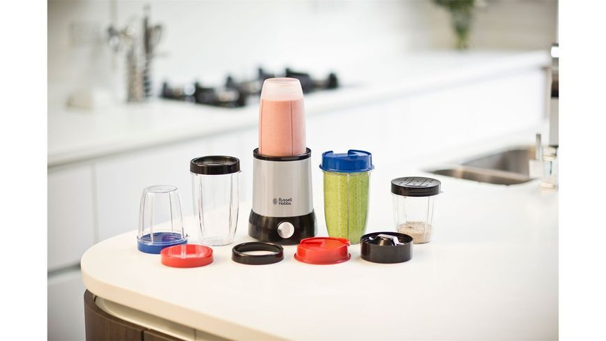 Блендер Russell Hobbs стаціонарний Nutri Boost 700Вт, чаша-700мл, чопер 300мл, чорно-сріблястий (23180-56) 384513 фото