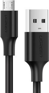 Кабель UGREEN US289 USB 2.0 To Micro Cable Nickel Plating 2A 1m Black (60136) 278881 фото