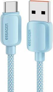 Кабель ESSAGER Breeze USB Cable USB-A to Type C 2M 100W (EXC7A-WLA03-P) Blue 314585 фото