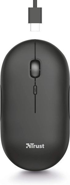 Миша Trust Puck Rechargeable, Ultra-Thin, BT/WL, Silent, чорний (24059_TRUST) 363713 фото